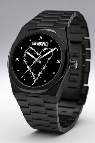 Montre à quartz en acier - Noir