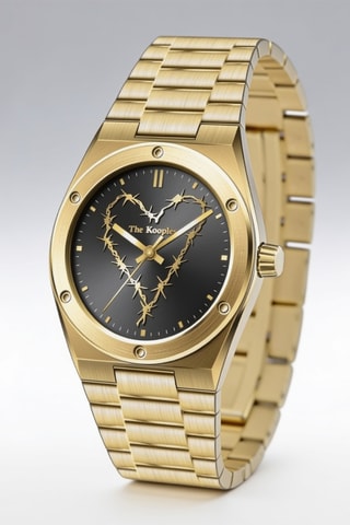Montre à quartz en acier - Doré
