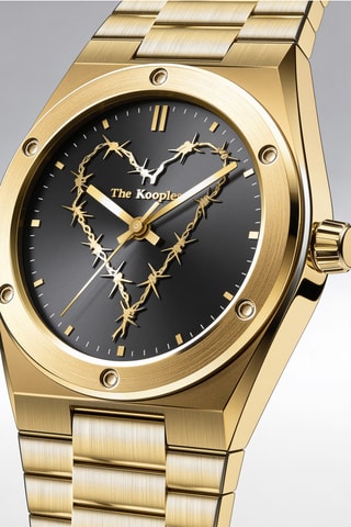 Montre à quartz en acier - Doré