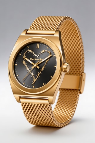 Montre à quartz en acier - Doré