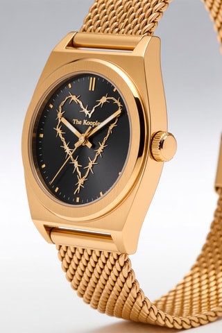 Montre à quartz en acier - Doré