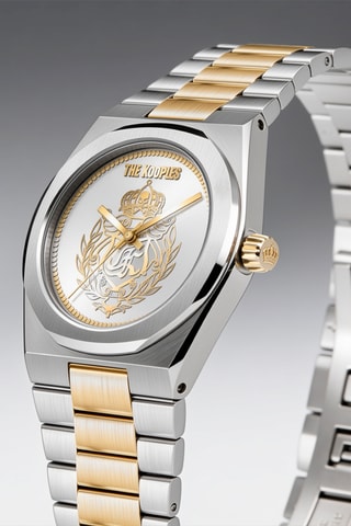Montre à quartz en acier - Argenté et doré
