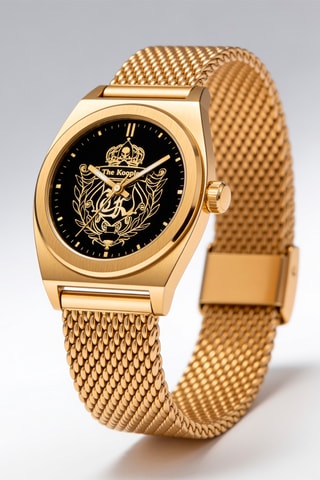 Montre à quartz en acier - Doré