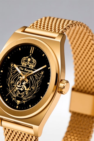 Montre à quartz en acier - Doré