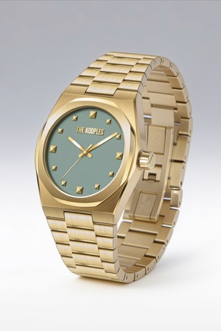 Montre à quartz en acier - Doré