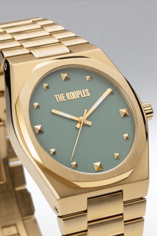 Montre à quartz en acier - Doré