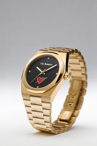 Montre à quartz en acier - Doré