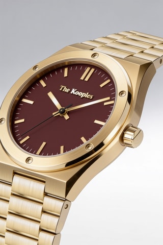Montre à quartz en acier - Doré