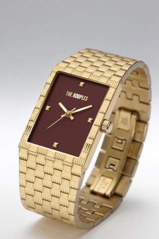 Montre à quartz en acier - Doré