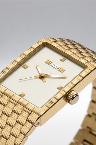 Montre à quartz en acier - Doré