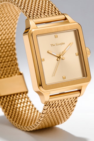 Montre à quartz en acier - Doré