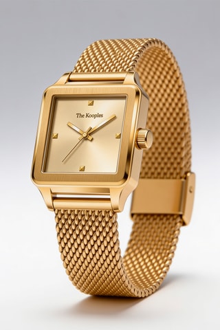 Montre à quartz en acier - Doré