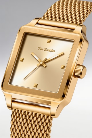 Montre à quartz en acier - Doré