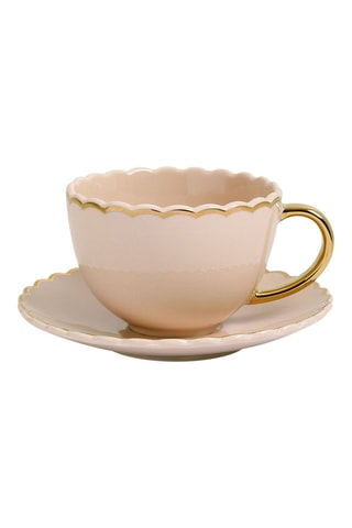 2 x Tazas de té y platillo de porcelana Margarita - 17 cl
