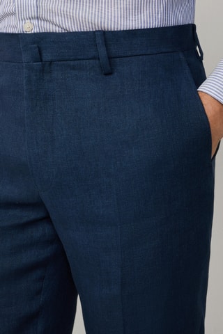 Pantalon de costume en lin - Bleu marine
