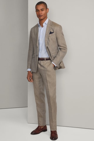 Pantalon de costume en lin - Beige
