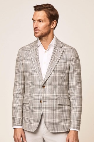 Veste de costume en laine et lin - Gris