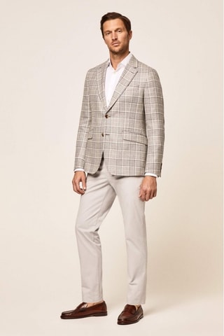 Veste de costume en laine et lin - Gris