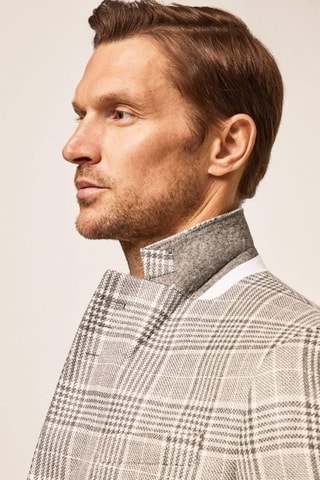 Veste de costume en laine et lin - Gris