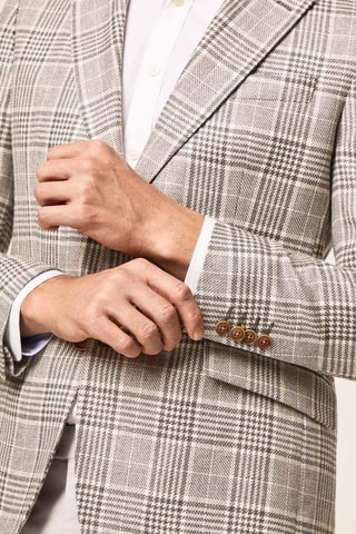 Veste de costume en laine et lin - Gris