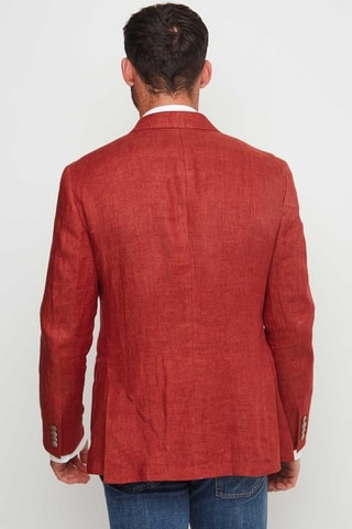 Veste de costume en lin - Rouge brique