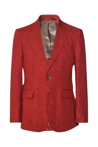 Veste de costume en lin - Rouge brique
