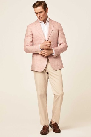 Veste de costume en lin - Rose