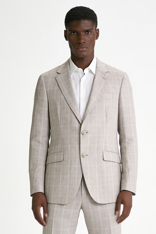 Veste de costume en lin et laine - Beige