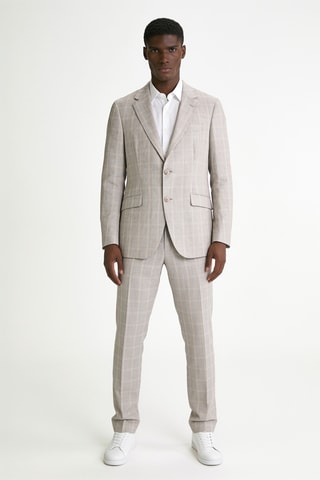 Veste de costume en lin et laine - Beige
