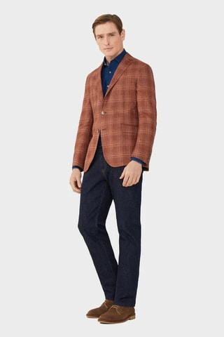Veste de costume en lin et laine - Marron