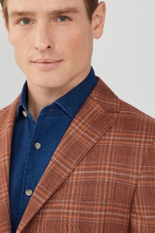 Veste de costume en lin et laine - Marron