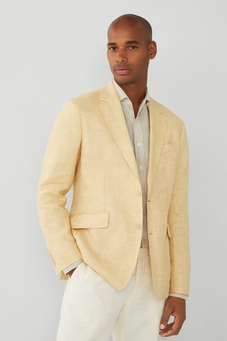 Veste de costume en lin - Jaune
