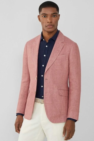 Veste de costume en lin - Rose