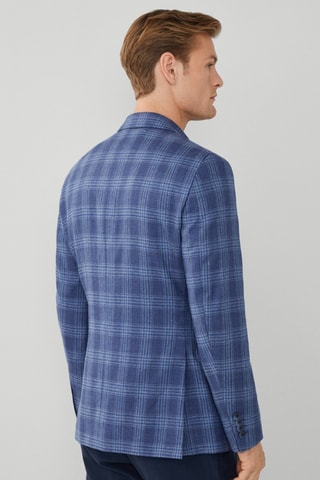 Veste de costume en soie et laine - Bleu