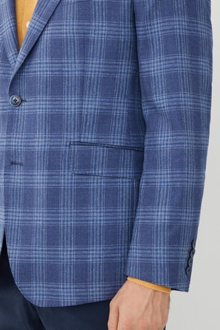 Veste de costume en soie et laine - Bleu