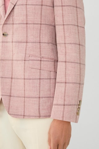 Veste de costume en lin et laine - Rose