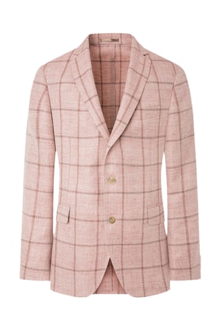 Veste de costume en lin et laine - Rose