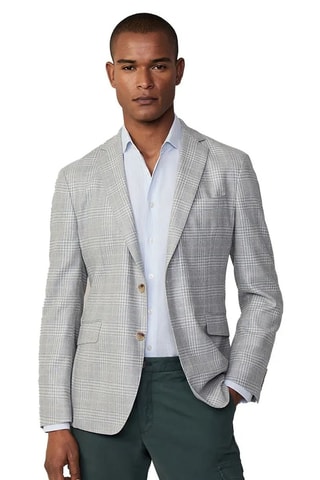 Veste de costume en soie et laine - Gris