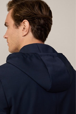 Veste de costume à capuche en laine - Bleu marine