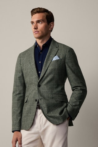 Veste de costume en laine et cachemire - Vert