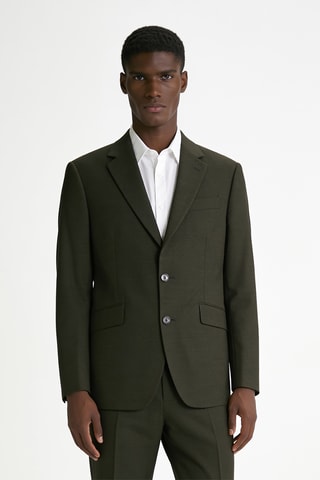 Veste de costume en laine - Vert foncé