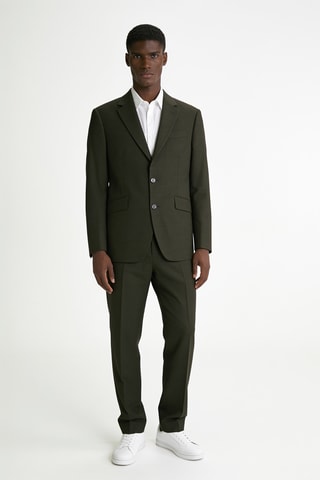 Veste de costume en laine - Vert foncé