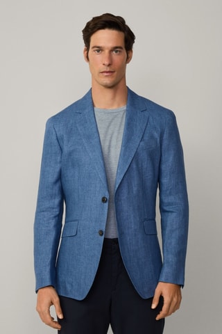 Veste de costume en lin - Bleu