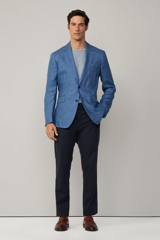 Veste de costume en lin - Bleu