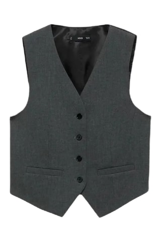 Gilet de costume en laine - Gris foncé