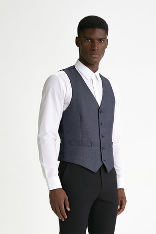 Gilet de costume en laine - Bleu marine