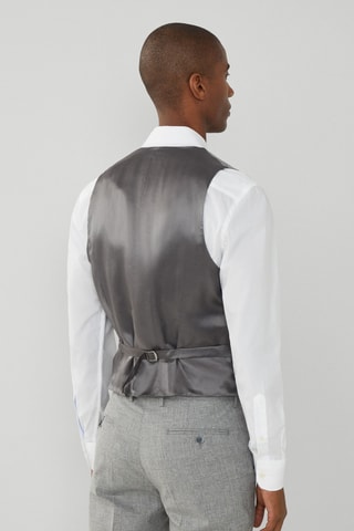 Gilet de costume en laine et soie - Gris clair