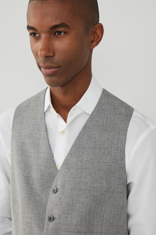 Gilet de costume en laine et soie - Gris clair