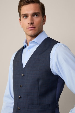 Gilet de costume en laine - Bleu marine