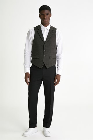 Gilet de costume en laine - Marron foncé chiné
